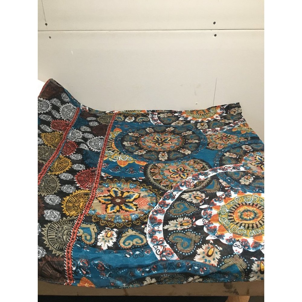 Lightweight multi colored circle patterned infinity scarf